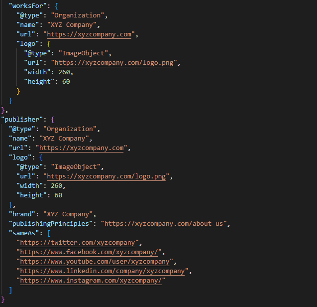 Connecting Person schema with organization schema